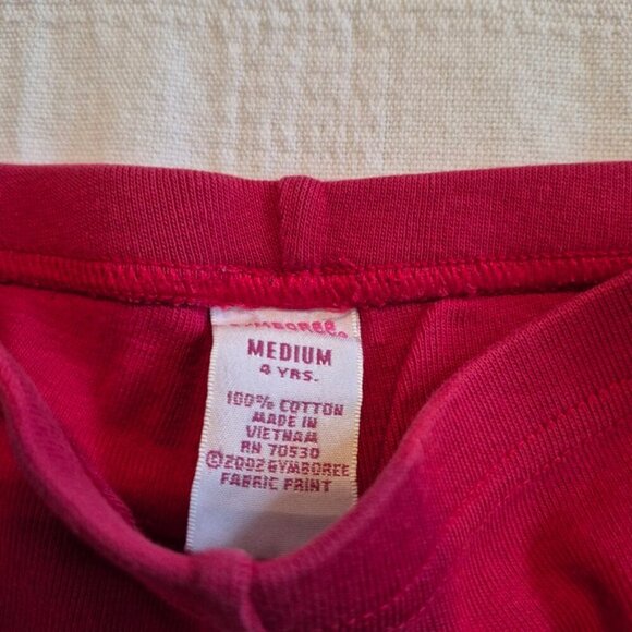 Gymboree red girls leggings size medium 4 years Vintage small hole by pen Play - Picture 3 of 5